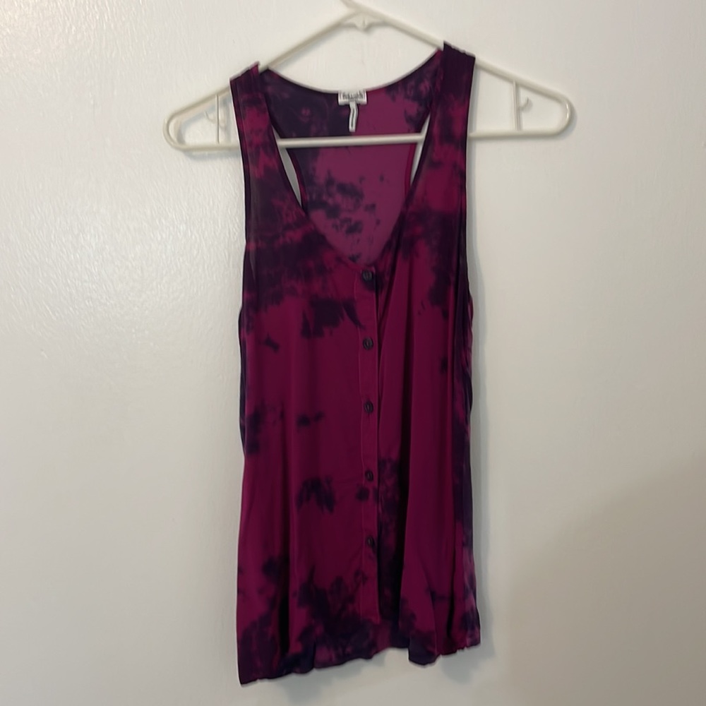 Splendid Medium Button Down Sleeveless Shirt Blou… - image 1